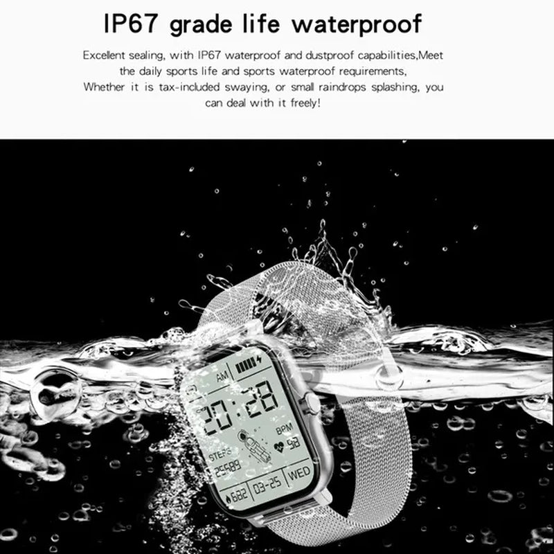 LIGE New Women Smart Watch Men 1.69" Color Screen Full touch Bluetooth Call Smart Bracelet Life Waterproof Fitness Tracker Ladies Health Bracelets Relogio Smartwatch+Gift
