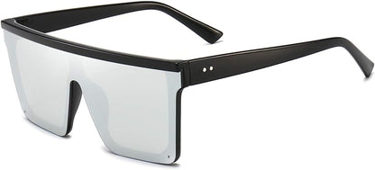 Square Oversized Sunglasses for Women Men Fashion Flat Top Big Black Frame Shades