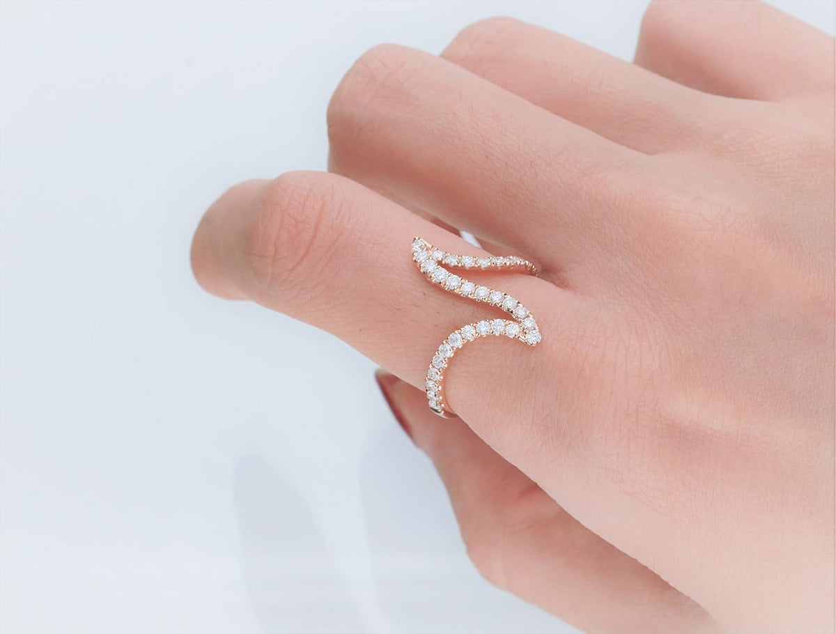10K Rose Gold Natural White Diamond Ring for Women | Ethically, Authentically & Organically Sourced Hand-Crafted Jewelry for Her | Diamond Ring for Women.