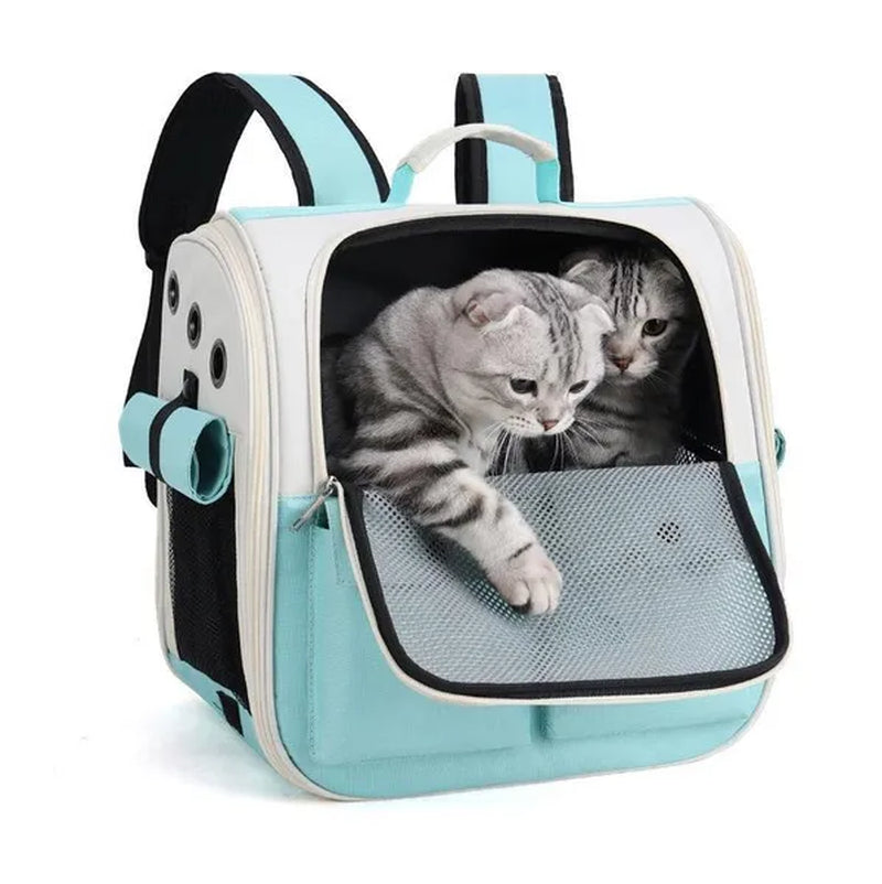 Pet Carrier Backpack Small Medium Dogs Cats Large Space Fits Up To 20 Lbs Pets Foldable Backpack Safety Lock Zipper Breathable Mesh Travel Hiking