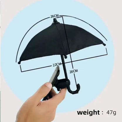 Phone Umbrella Suction Rainproof sunshade Mini umbrella mobile phone stand
