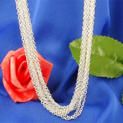 Fashion Jewelry 5pcs/3pcs 925 Sterling Silver "O" Shaped Chain Necklace (DIY Necklace)Size 16-24 Inch