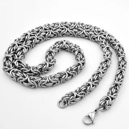 6/8mm Wide Fashion 316L Stainless Steel Silver/Gold Round Circle Byzantine Link Chain Men/Women Necklace Or Bracelet 1PCS New