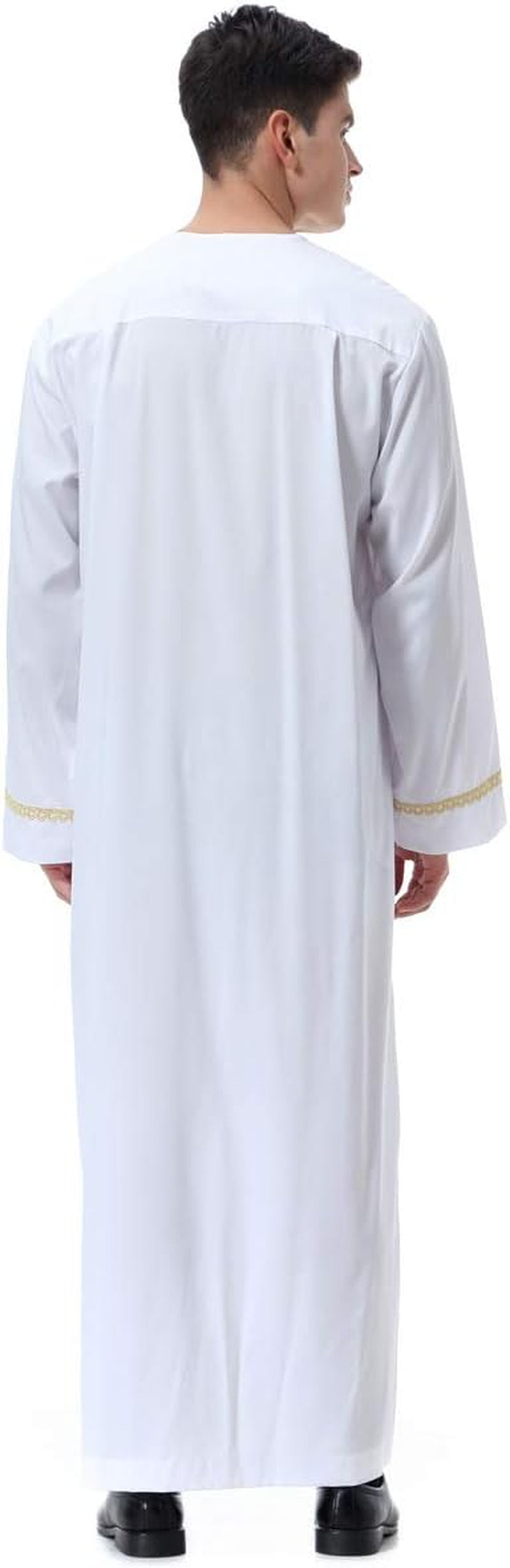 Men'S Muslim Clothes Durable Kaftan Robe Dubai Long Gown Ethnic Clothes,1Pc Soft Robe