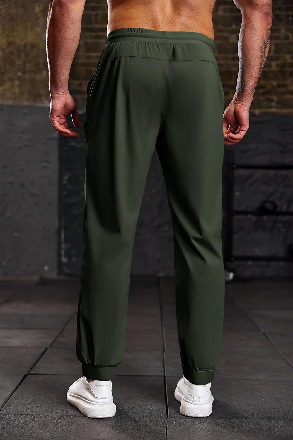 Mens Jogger Pants Workout Athletic Casual Drawstring Elastic Waist Lightweight Sport Running Sweatpants Army Green, Xx-Large