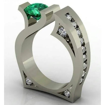 exquisite  Women's 925 sterling silver  Opening Diamond Ring Fashion tsavorite Jewelry anniversary Gift proposal Engagement Wedding Band Rings