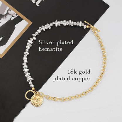 18K Gold Chain Layerd Bracelet Coin Charm Toggle Bracelet Trendy Cubic Zirconia Jewelry