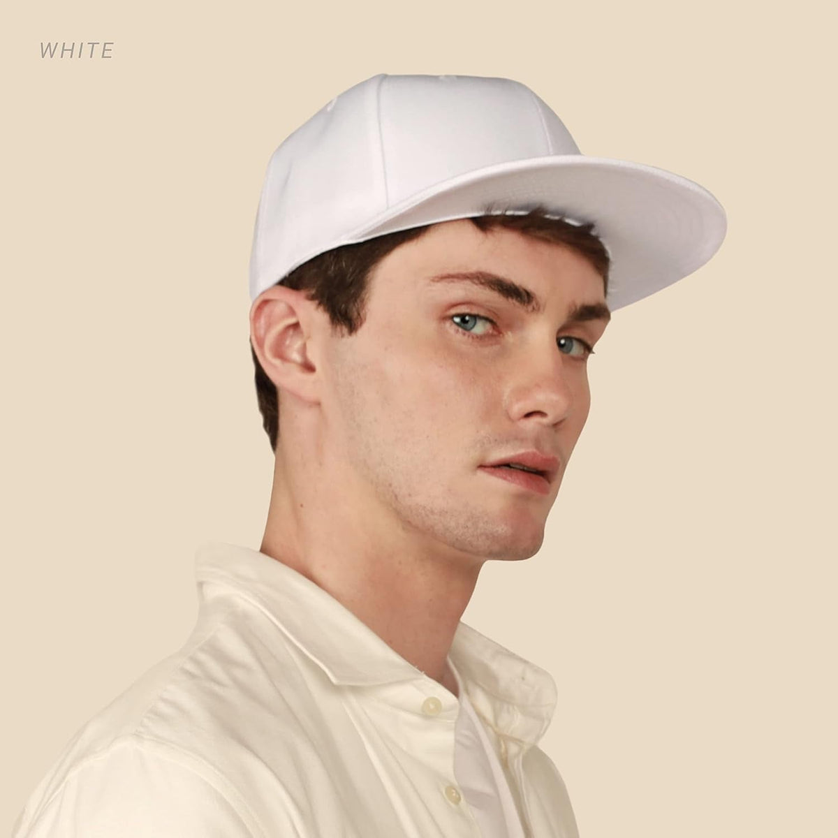 Flat Bill Visor Classic Snapback Hat Blank Adjustable Brim High Top End Trendy Color Style Plain Tone Baseball Cap