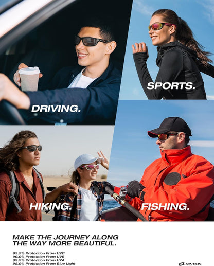 Polarized Sports Sunglasses Driving Sunglasses Shades for Men Women Tr90 Frame for Cycling Fishing Running RB831