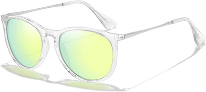 Polarized Sunglasses for Women Men - Trendy 2024 Vintage Classic Retro Round Mirrored Lens Designer Style