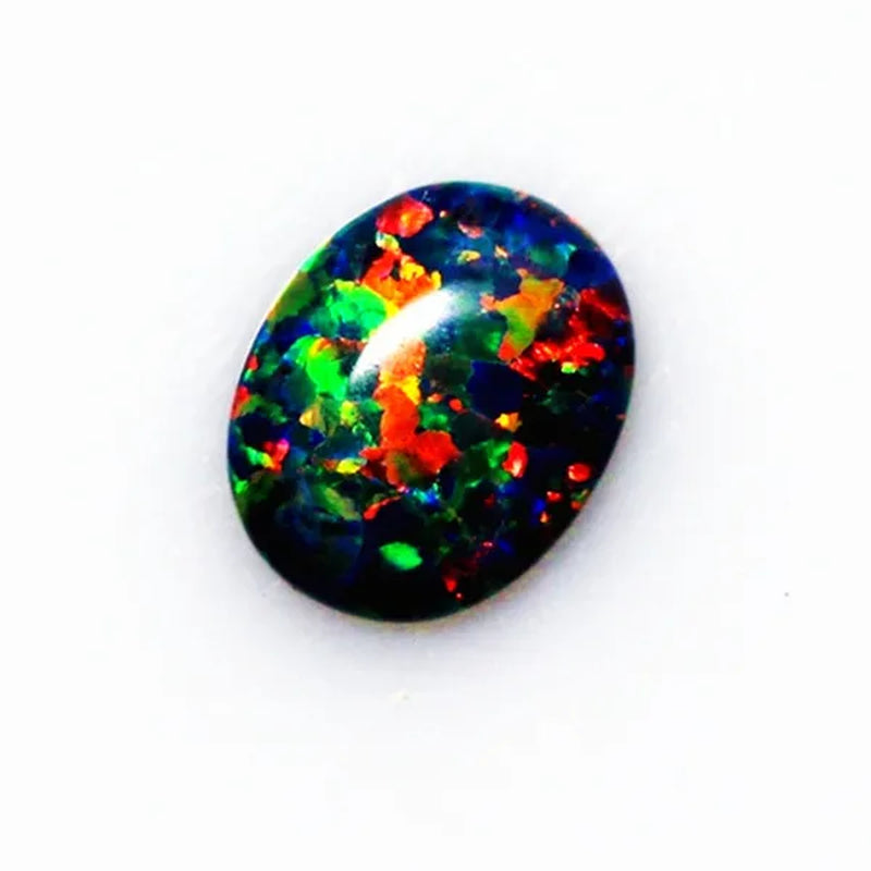 AAAAA BLACK MIX OPAL Gem OVAL Cabochon Cut 8X10mm VVS Loose Gemstone DIY Precious Stones
