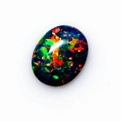 AAAAA BLACK MIX OPAL Gem OVAL Cabochon Cut 8X10mm VVS Loose Gemstone DIY Precious Stones