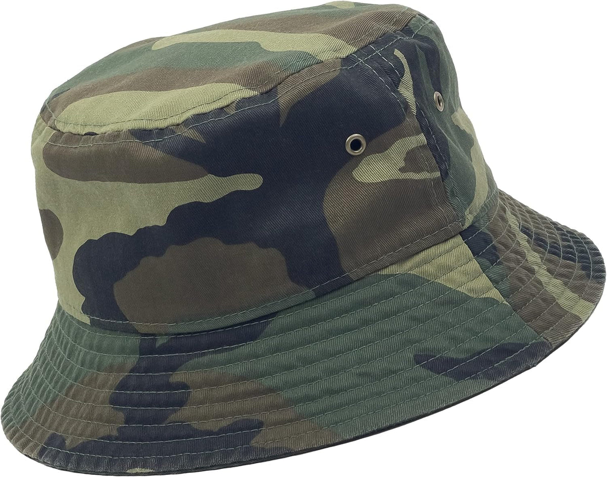 Bucket Hat 100% Cotton & Denim Lightweight Packable Outdoor Summer Beach Fishing Sun Hat