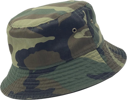 Bucket Hat 100% Cotton & Denim Lightweight Packable Outdoor Summer Beach Fishing Sun Hat