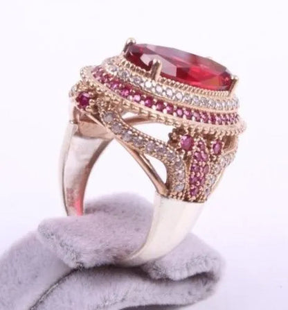 Fashion Accessories Women Fashion 925 Sterling Silver Ancient Ring Ruby Natural Gemstone High Jewelry Size 5-10
