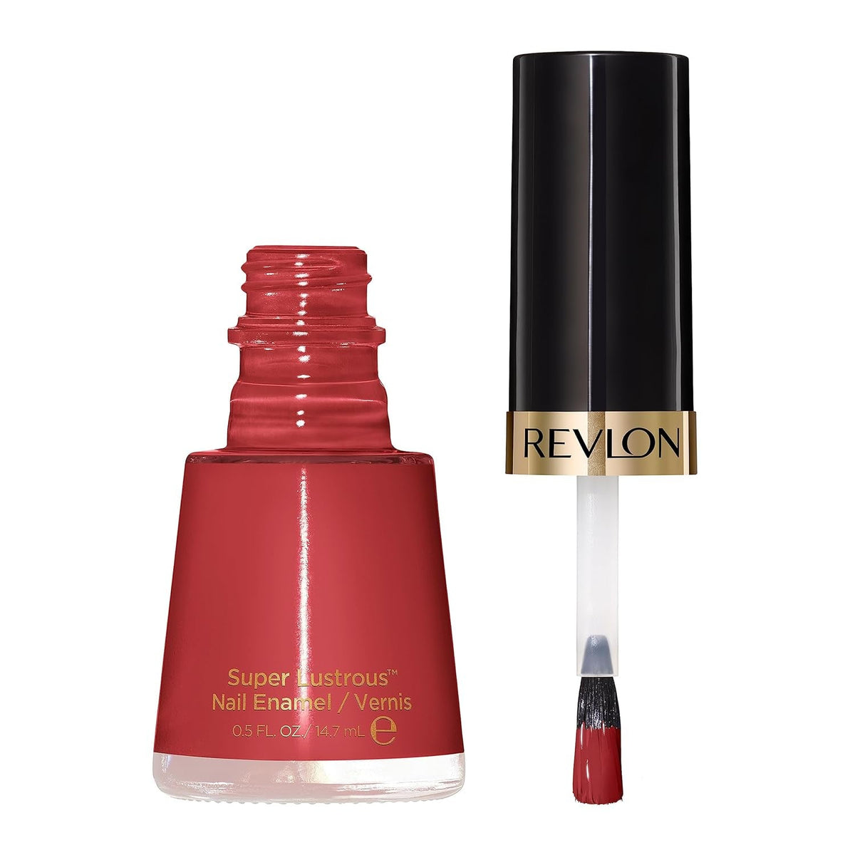Nail Enamel, Chip Resistant Nail Polish, Glossy Shine Finish, in Red/Coral, 161 Teak Rose, 0.5 oz