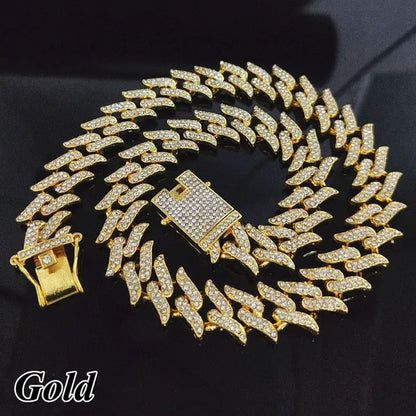 Iced Out Chain 925 Silver Diamond Miami Cuban Chain Link Choker Hip Hop Jewelry Silver Chain for Men Necklace Bracelet 7-24 Inch