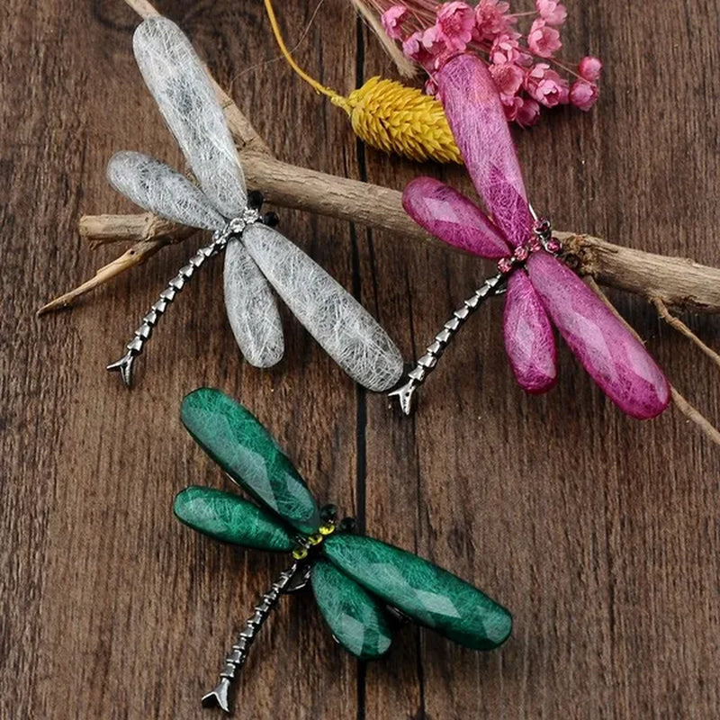 Color dragonfly brooch girl creative bag sweater pin brooches insect holiday gift