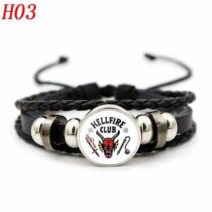 12 Styles Stranger Things 4 Hellfire Club Time Gem Bracelets & Bangles for Unisex Women Men Fashion Jewelry Gifts