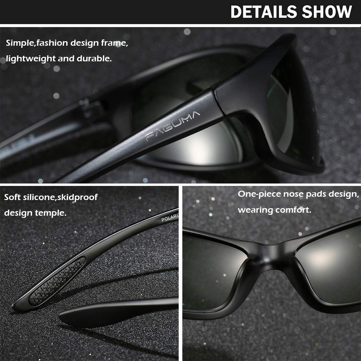 Polarized Sports Sunglasses For Men Cycling Driving Fishing 100% UV Protection