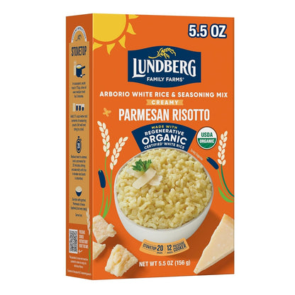 Organic Creamy Parmesan Risotto Seasoned Rice - Regenerative Organic Certified Arborio Rice & Seasoning Mix, Gluten Free, 5.5 Ounce Box