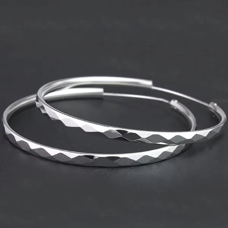 New 925 Sterling Silver Large Circle Hoop Earrings for Women Fashion Party Wedding Jewelry Gifts