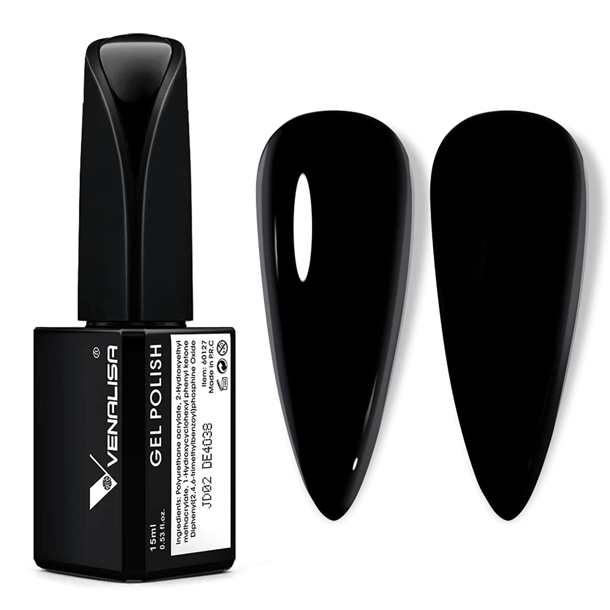 VENALISA 15ml Gel Nail Polish, Pure White Color Soak Off UV LED Nail Gel Polish Nail Art Starter Manicure Salon DIY at Home, 0.53 OZ
