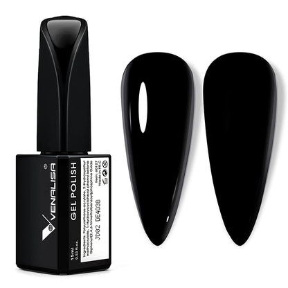 VENALISA 15ml Gel Nail Polish, Pure White Color Soak Off UV LED Nail Gel Polish Nail Art Starter Manicure Salon DIY at Home, 0.53 OZ