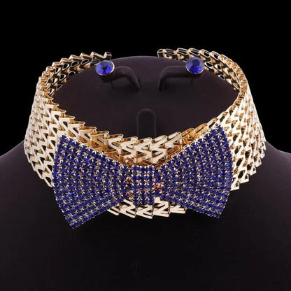 Elegant Indian Bridal Necklace Earrings Sets Dubai Jewelry Sets for Women Wedding Party Costume Accessories