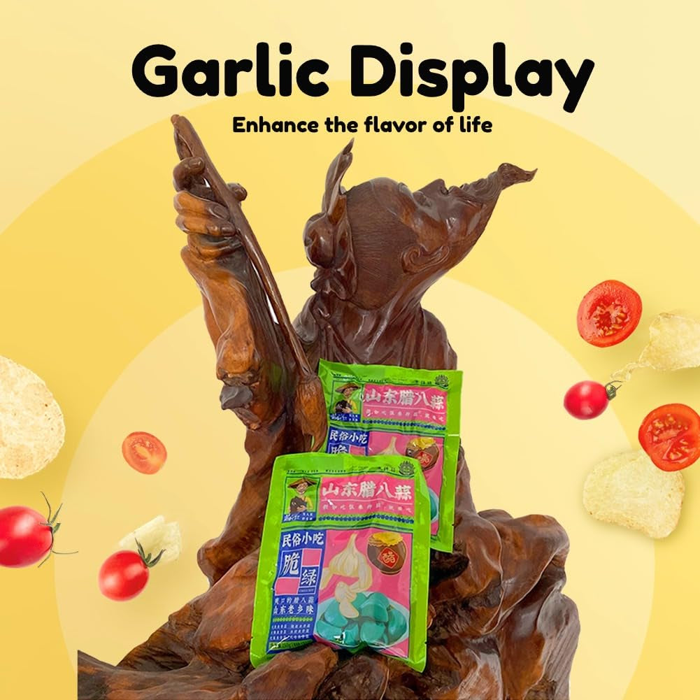 New Package Laba Garlic,Green Garlic Pickled,Jade Garlic,Tasty and Refreshing Green Garlic Cloves Chinese Pickled,Pickles Garlic Perfect for Rice,Chinese Food Pickled Garlic Pack (500, Grams)