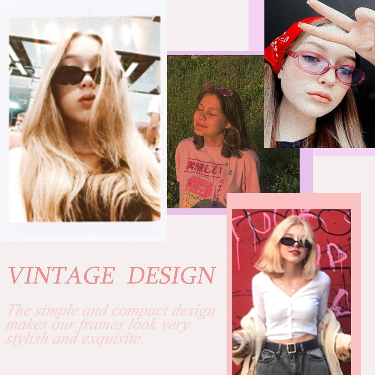 Trendy Oval Sunglasses Women 90’S Vintage Sun Glasses Fashion Tinted Glasses UV400 Protection