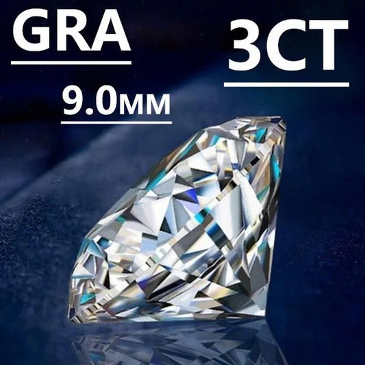 3ct 100% Real Moissanite Loose Stone for Jewelry Shop G Color VVS1 Grade High Quality Moissanite