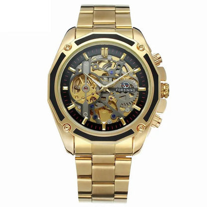 Top Forsining Mechanical Watches Automatic Men's Skeleton Waterproof Stainless Steel Watch Relogio Masculino