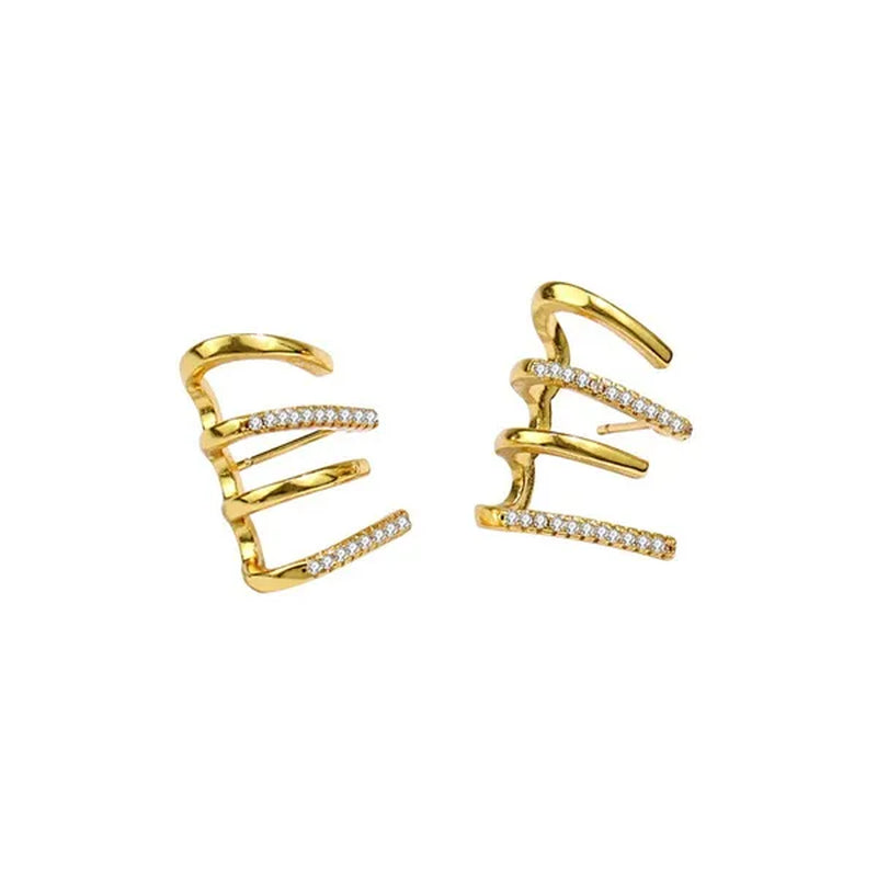 Shiny four-claw earrings ladies exquisite zircon earrings girls birthday party wedding temperament earrings niche high-end earrings