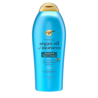 Renewing + Argan Oil of Morocco Shampoo, Damage Repair Shampoo & Argan Oil to Help Strengthen & Repair Dry, Damaged Hair, Paraben-Free, Sulfate-Free Surfactants, 25.4 Fl. Oz