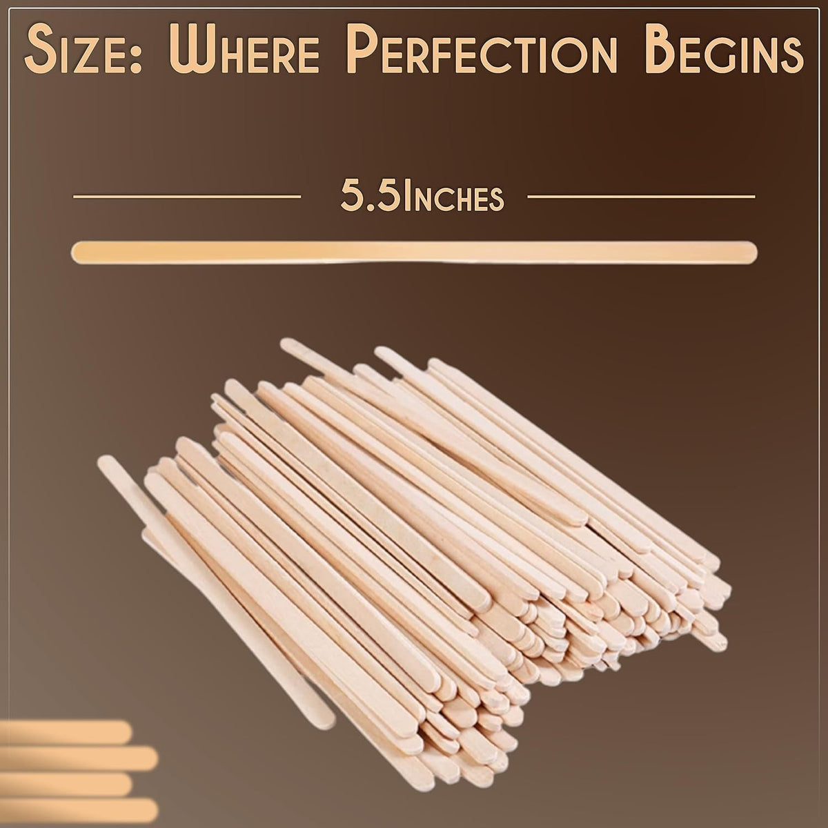 Premium Wooden Coffee Stirrer Sticks, Thick Birch Wood 1000 Count, 5.5" Inches. Eco-Friendly Wooden Stirrers (5.5Inches / 1000PC)