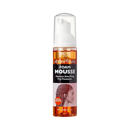 Foaming Mini Travel Size Mousse, Maximum Shine Wrap Mousse, Reduce & Prevent Frizz, Define Curls, Hold Styles, Nourishes Dry & Crips Hair (Hibiscus + Shea Butter)