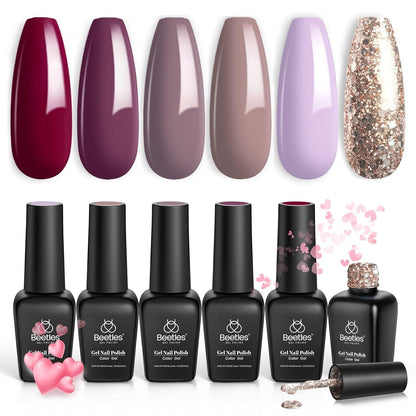Beetles Pearl Gel Nail Polish 6 Colors Shimmer Glitter White Pink Blue Nail Polish Mermaid Gel Soak Off Uv Led Spring Summer Easter Gel Polish Swirl Thread Effect DIY Manicure Art