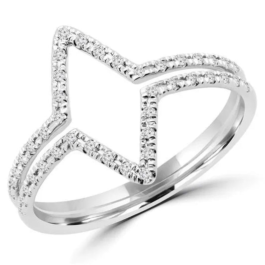 Majesty Diamonds MDR170058 0.125 CTW Round Diamond Cocktail Ring in 14K