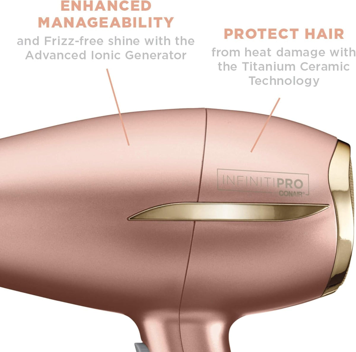 INFINITIPRO by  Frizz Free Compact Hair Dryer ~ 2X the Shine - 3X the Frizz Control