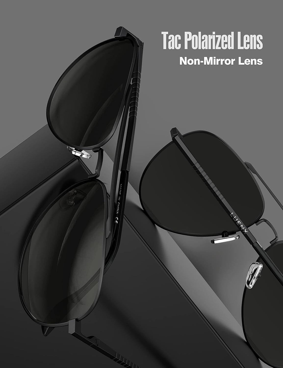 Aviator Sunglasses for Men Women Polarized Driving Classic Shades - UV 400 Protection with Accessories 60MM