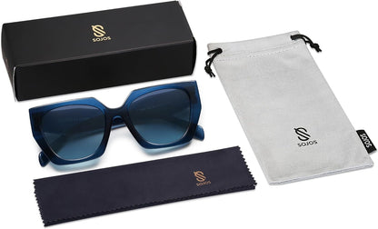 Trendy Oversized Polarized Sunglasses Womens Big Square Cateye Sunnies, Lentes De Sol Para Mujer SJ2205