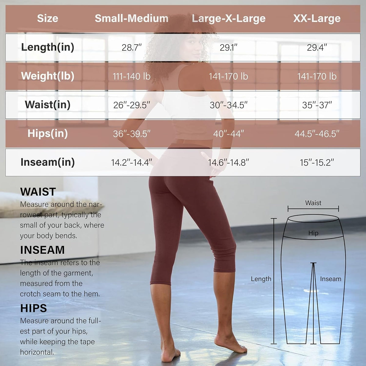 Women'S High Waisted Capri Buttery Soft Tummy Control No See through Workout Athletic Running Yoga Cycling