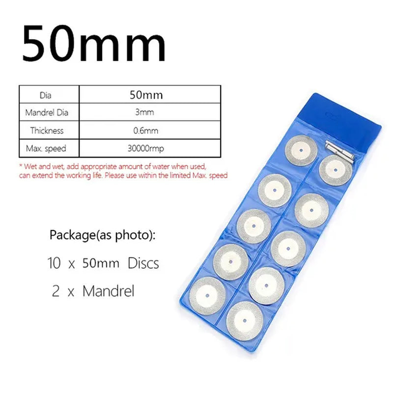 New 1 Pack  12 Pcs Hot Tool Mini Cutting Disc For Rotory Accessories Diamond Grinding Wheel Rotary Circular Saw Blade Abrasive Diamond Disc