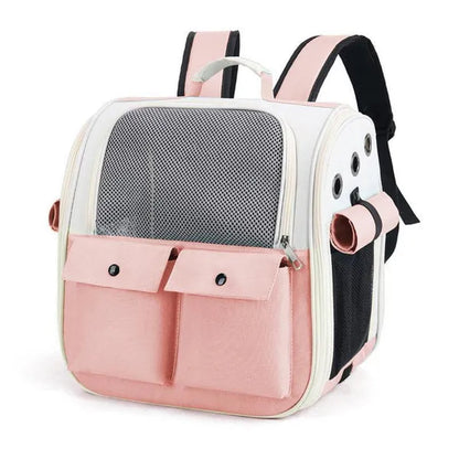 Pet Carrier Backpack Small Medium Dogs Cats Large Space Fits Up To 20 Lbs Pets Foldable Backpack Safety Lock Zipper Breathable Mesh Travel Hiking
