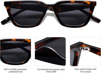 Polarized Narrow Square Cateye Sunglasses for Women Retro Trendy Driving Glasses SJ2169