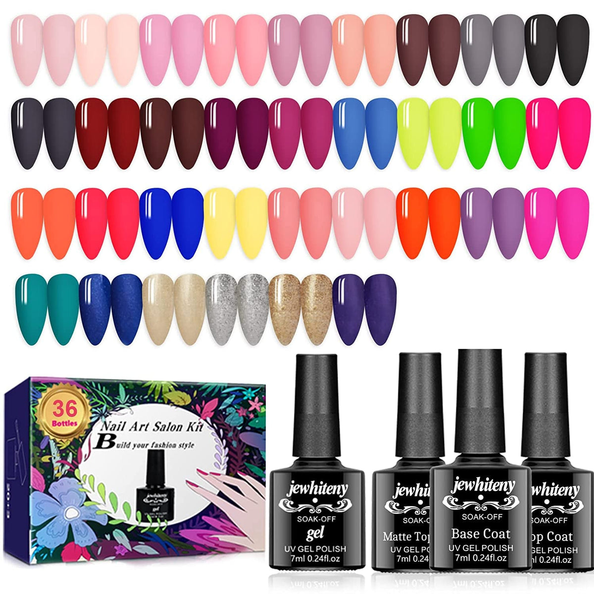 27 Colors Gel Nail Polish Kit with U V Light, 120W U V LED Nail Dryer Lamp Curing Gel Nail Polish Set Popular Gel Nail Polish Set DIY at Home, Nail Manicure Tools