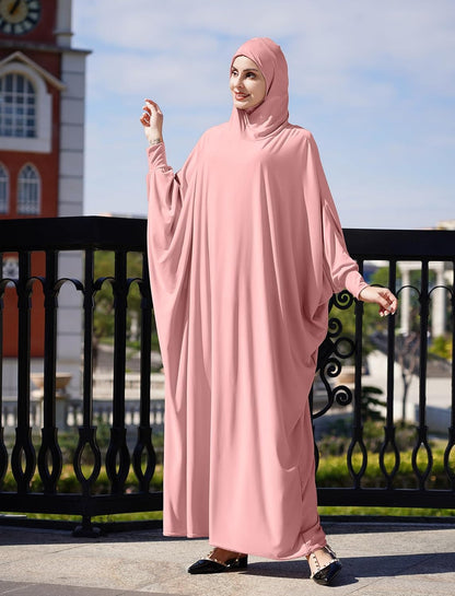 Women Abaya Dubai Prayer Full Cover Hijab Dress Dolman Sleeve Muslim One Piece Robe Clothes