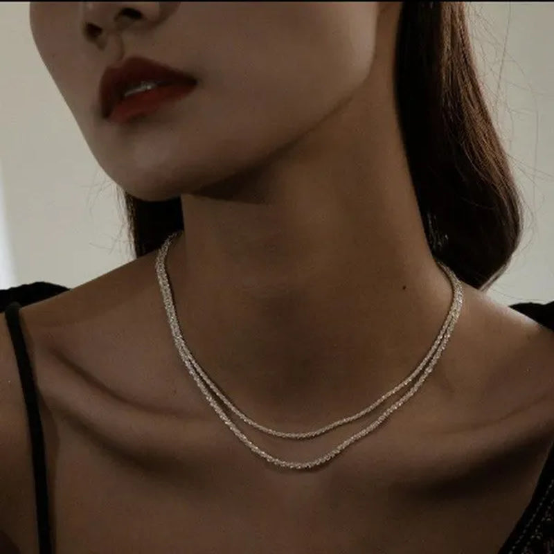 Women's Necklace Men's 16"-30" 3mm Shiny Ice Chain Necklace Chain Wedding Engagement Couple Jewelry