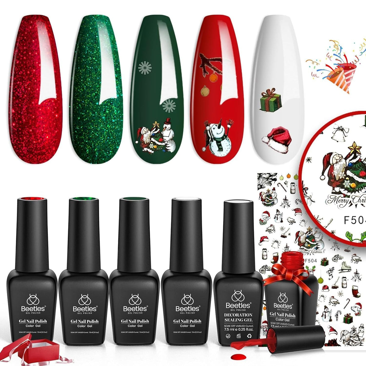 Beetles Gel Nail Polish, 6 Colors Nude Pink Rose Red Milky White Gel Polish, Sweetheart Candies Collection Soak Off UV LED Nail Lamp Light Nails Spring Summer Easter Gel Nail